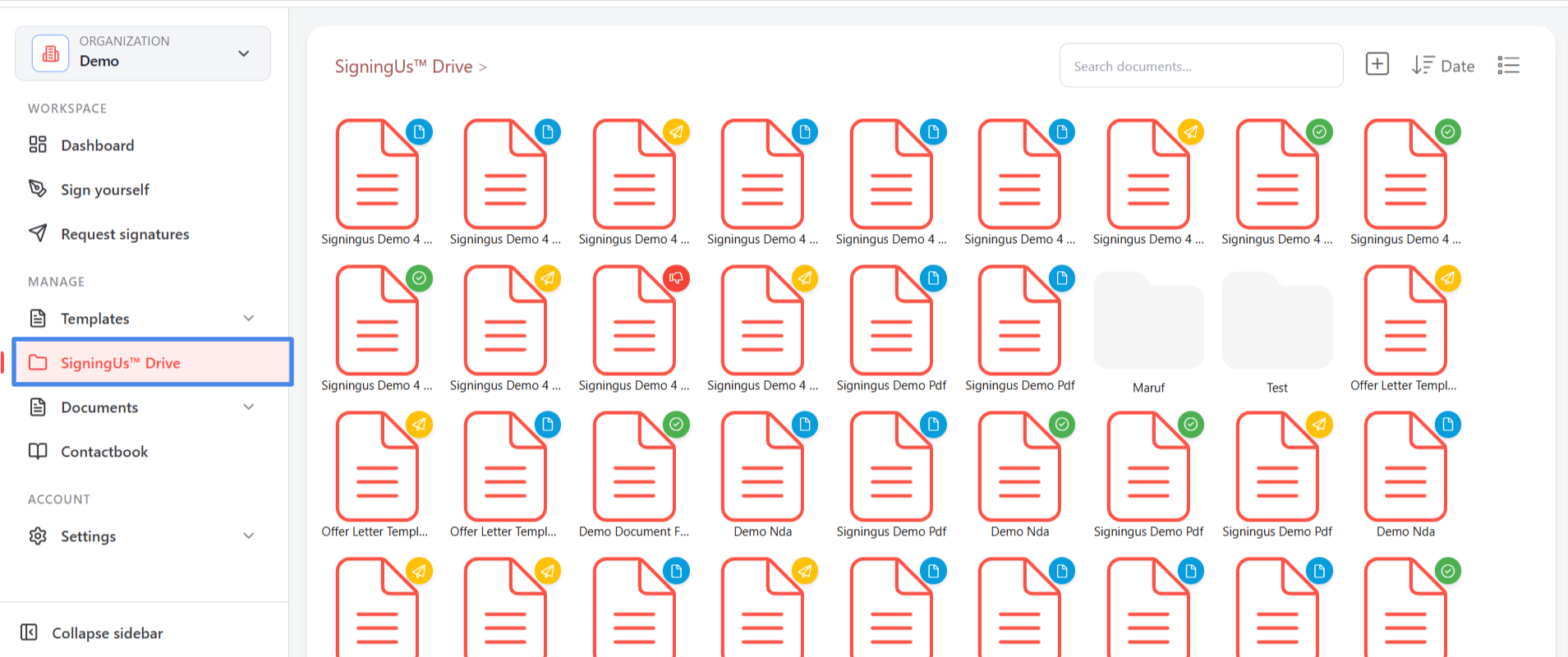 Browse your drive in the SigningUs app