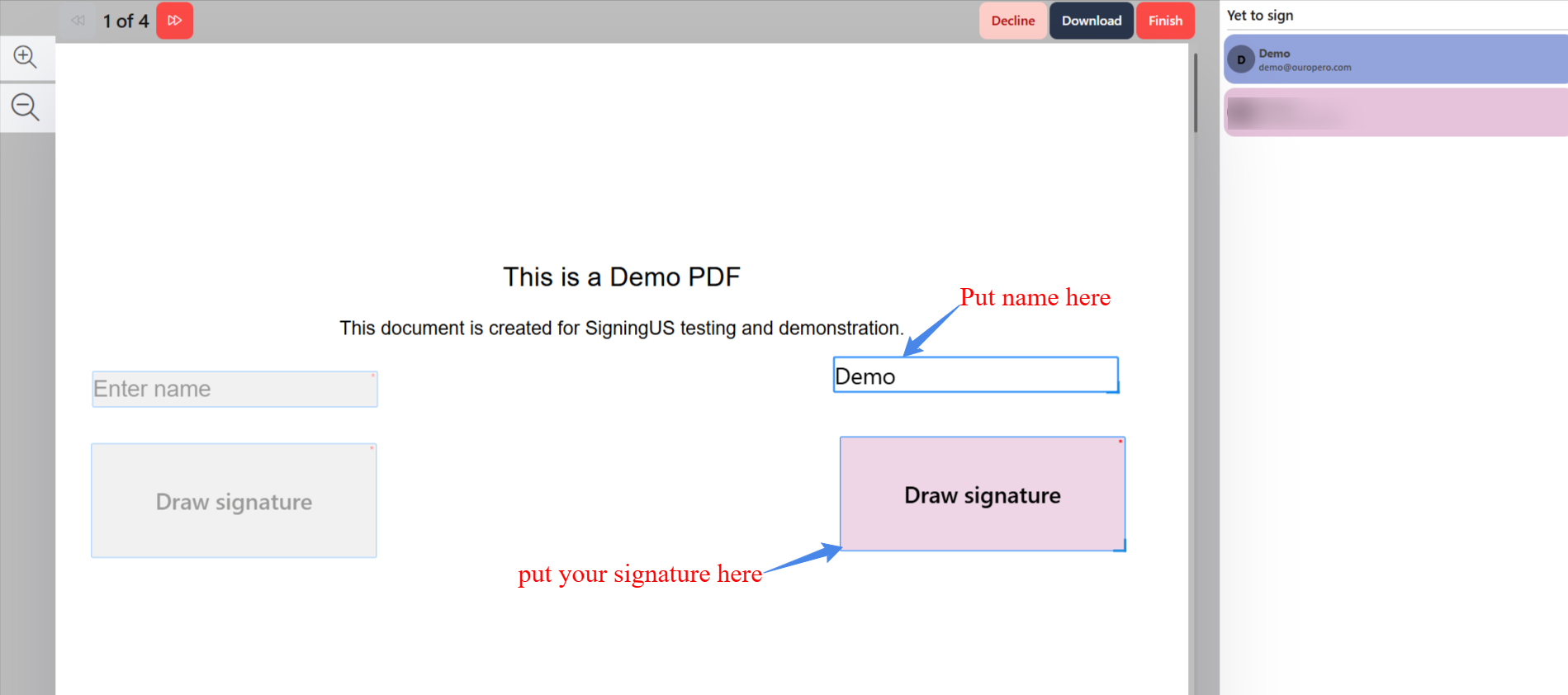 Agree to sign electronically in the SigningUs app