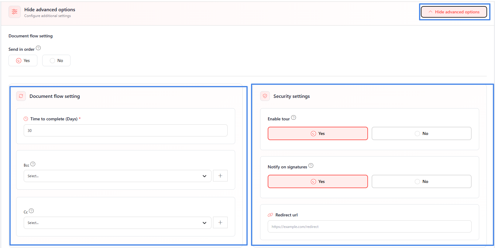 Start a new template in the SigningUs app